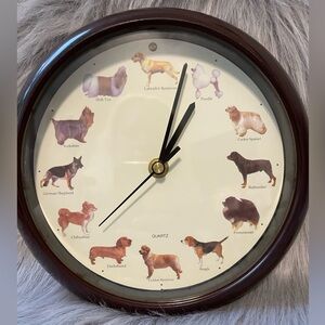 Dog Breed Wall Clock - Brown Frame, Cream Face